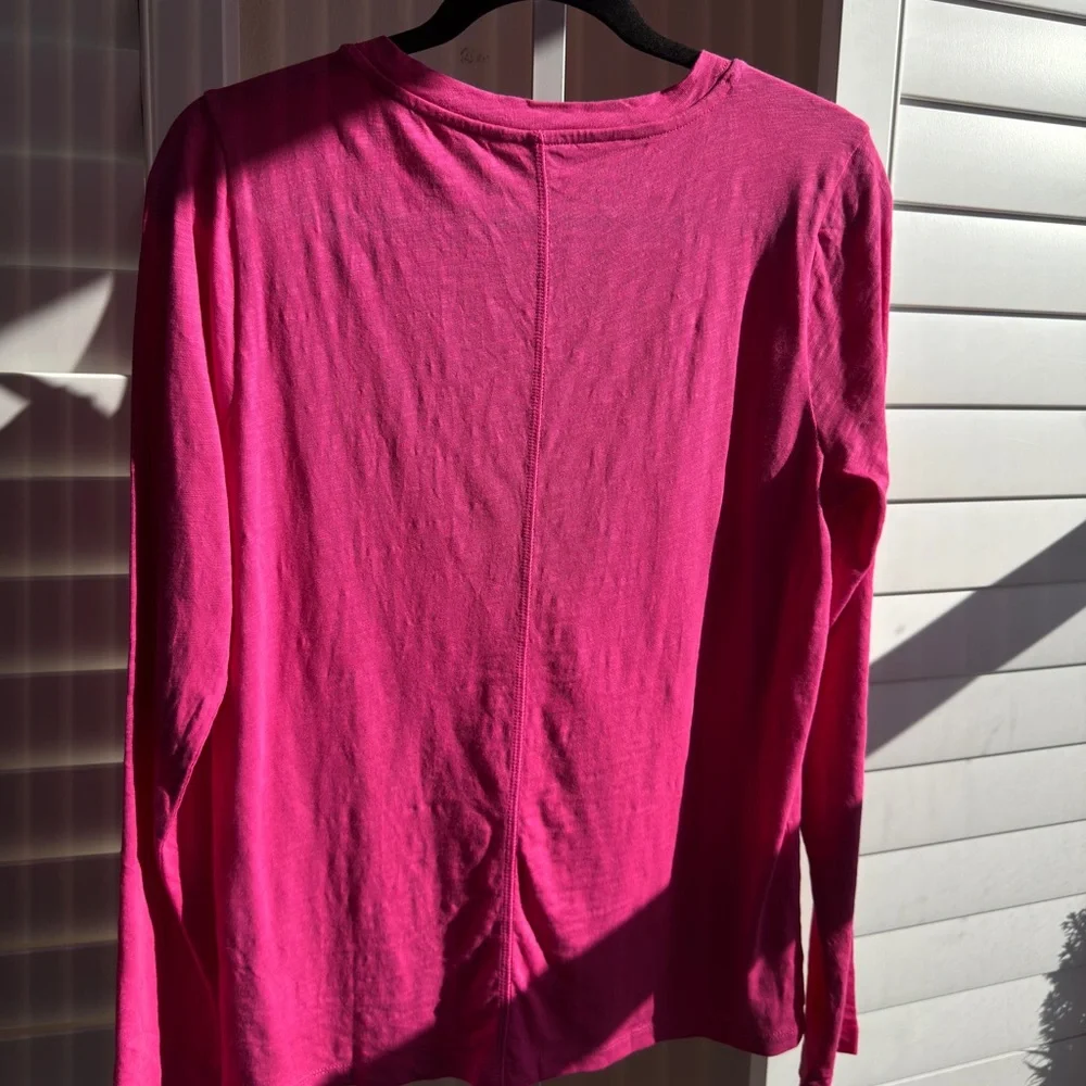 J. Crew Vibrant Pink Long Sleeve Tee. Size M